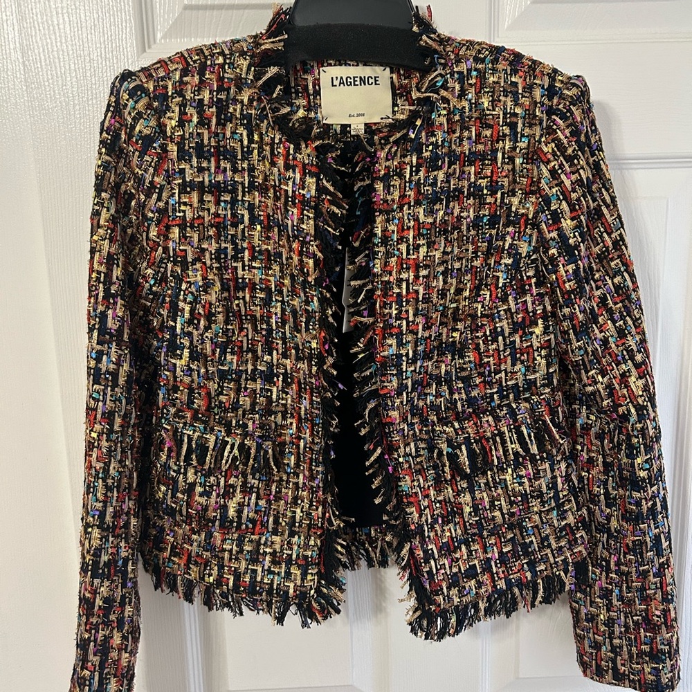 L'AGENCE Angelina Colorful Tweed Jacket